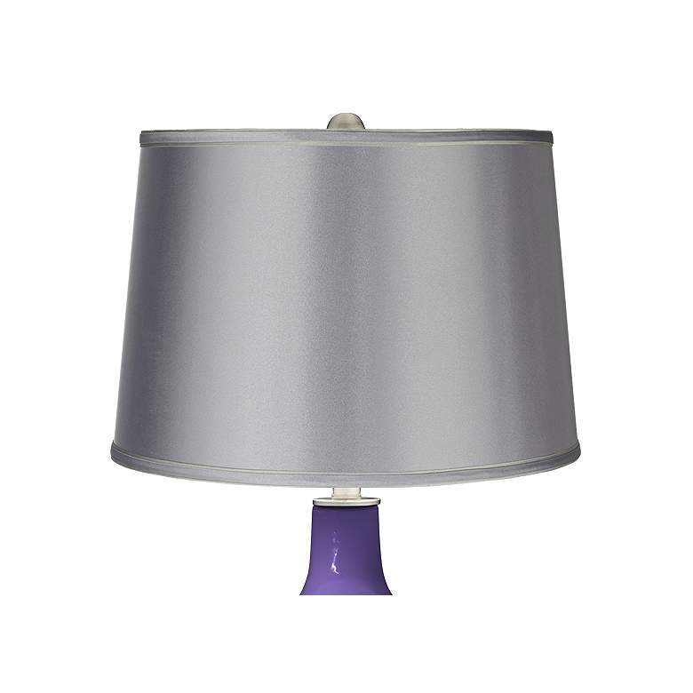 Image 2 Izmir Purple - Satin Light Gray Shade Ovo Table Lamp more views
