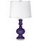 Izmir Purple -Satin Silver White Shade Apothecary Table Lamp