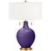 Izmir Purple Toby Brass Accents Table Lamp