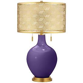 Image1 of Izmir Purple Toby Brass Metal Shade Table Lamp
