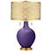 Izmir Purple Toby Brass Metal Shade Table Lamp