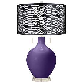 Image1 of Izmir Purple Toby Table Lamp With Black Metal Shade