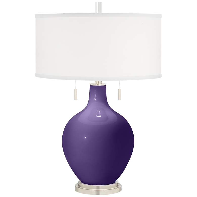Image 2 Izmir Purple Toby Table Lamp with Dimmer