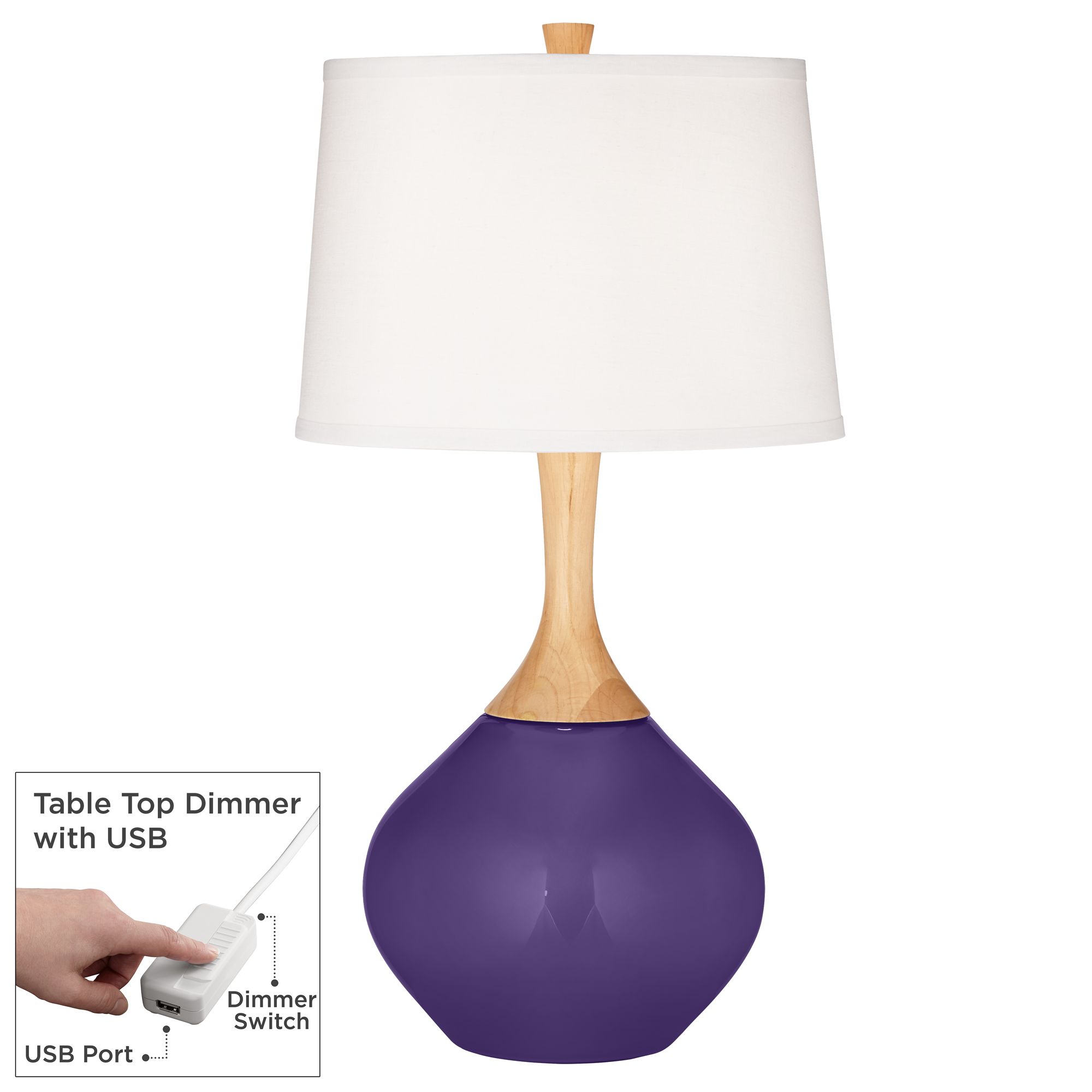 Image Izmir Purple Wexler Table Lamp with Dimmer