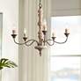 Izuell 23 1/4" Wide Off-White Wood 5-Light Candle Chandelier