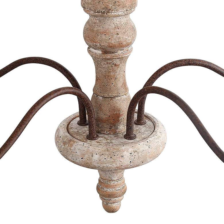 Image 4 Izuell 23 1/4" Wide Off-White Wood 5-Light Candle Chandelier more views