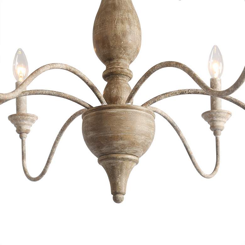Image 3 Izuell 30 inch Wide Off-White 6-Light Candle Chandelier more views