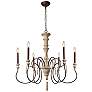 Izuell 31" Wide Off-White 6-Light Candle Chandelier