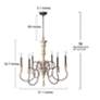 Izuell 31" Wide Off-White 6-Light Candle Chandelier