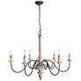 Izuell 37" Wide Off-White 6-Light Candle Chandelier