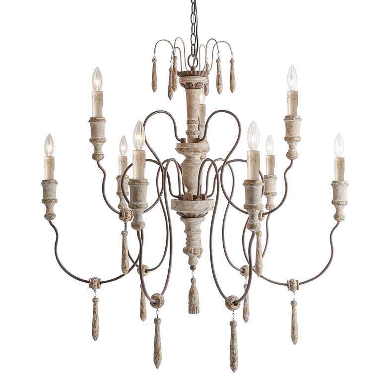 Image 1 Izuell 39" Wide Antique Rust Distressed 9-Light Chandelier