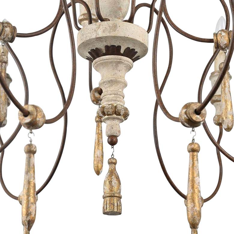 Image 3 Izuell 39 inch Wide Antique Rust Distressed 9-Light Chandelier more views