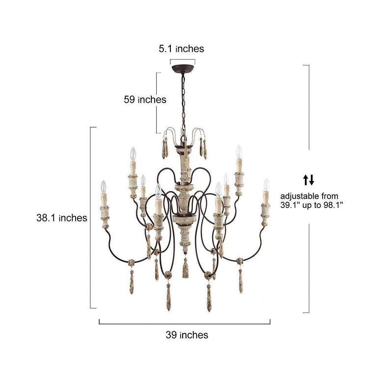 Image 7 Izuell 39" Wide Antique Rust Distressed 9-Light Chandelier more views