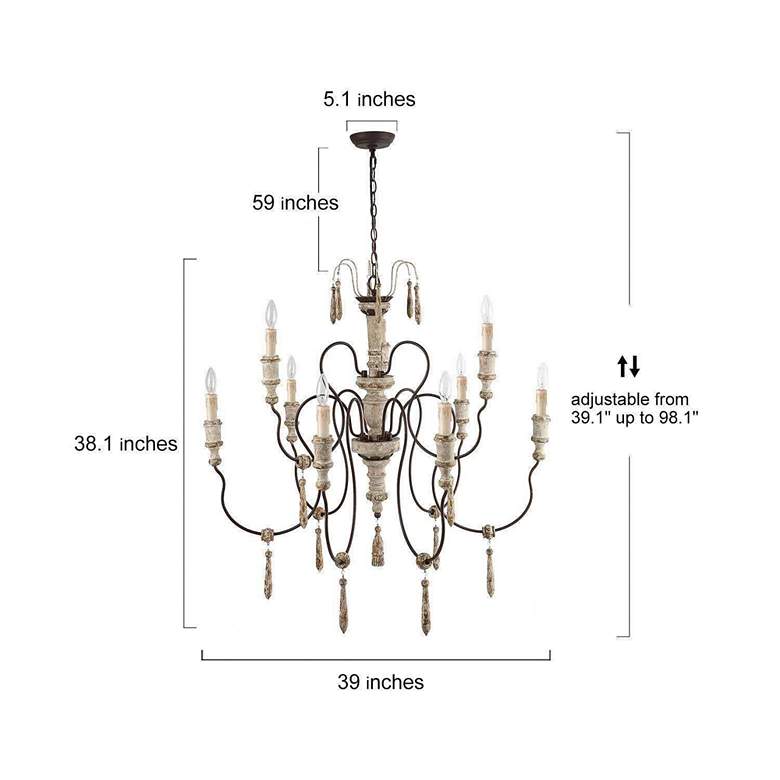 Image 7 Izuell 39 inch Wide Antique Rust Distressed 9-Light Chandelier more views