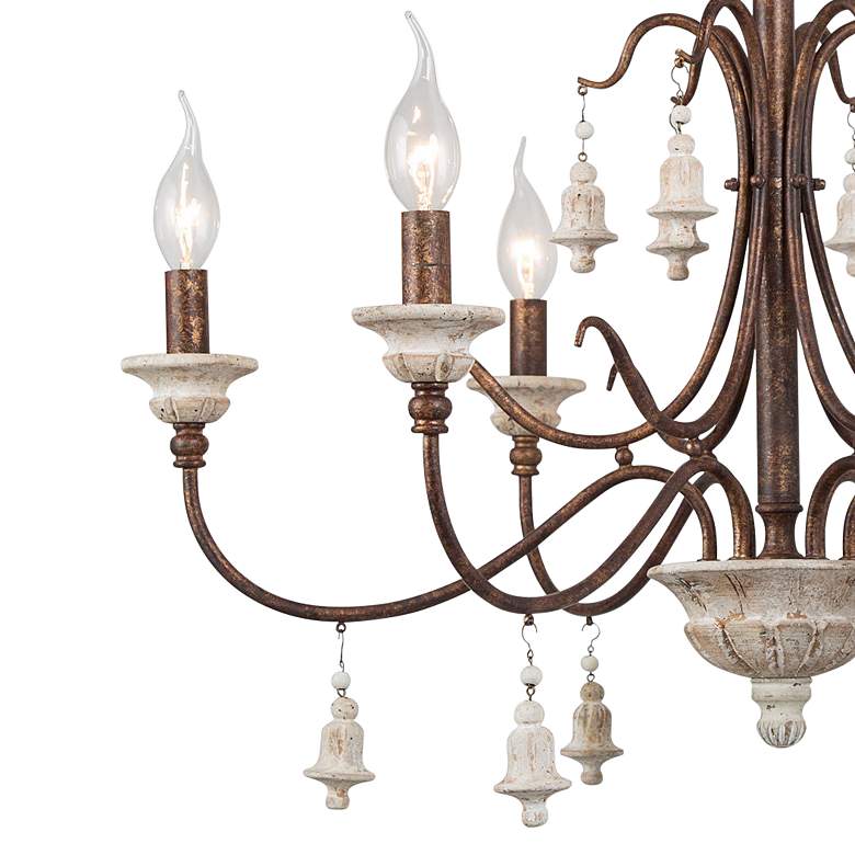 Image 2 Izuell 6-Light 26.4 inch Wide Wood French Country Chandelier more views