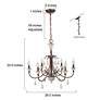 Izuell 6-Light 26.4" Wide Wood French Country Chandelier