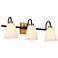 Jacarmellia 21 1/2" Wide Black and Brass 3-Light Bath Light