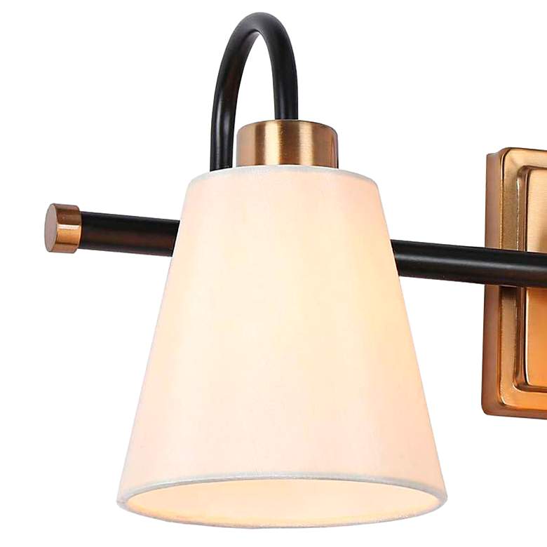 Image 2 Jacarmellia 21 1/2" Wide Black and Brass 3-Light Bath Light more views