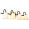 Jacarmellia 28"W Matte Black and Brass 4-Light Bath Light
