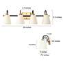 2_Jacarmellia 28"W Matte Black and Brass 4-Light Bath Light more views