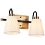 1_Jacarmellia 8"H Matte Black and Brass 2-Light Wall Sconce