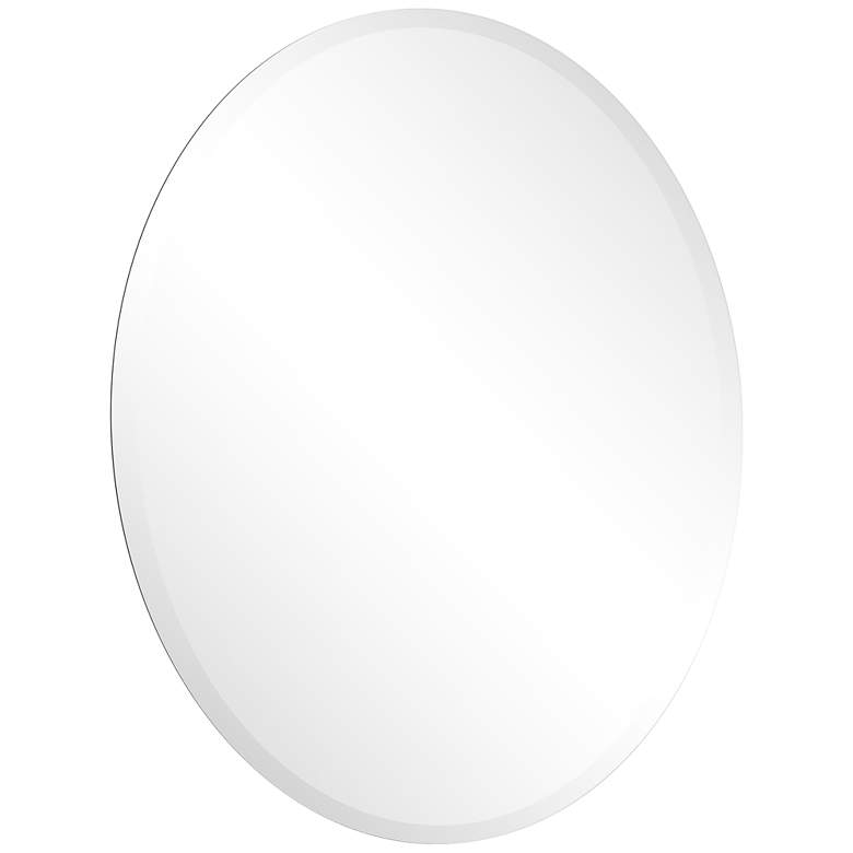 Image 5 Jace Frameless Beveled 30" Round Wall Mirror more views
