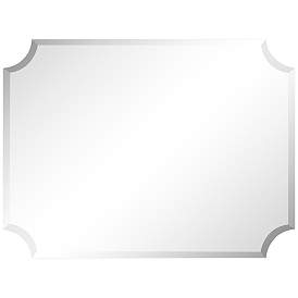 Image5 of Jace Scalloped Edge 30" x 40" Beveled Glass Frameless Wall Mirror more views