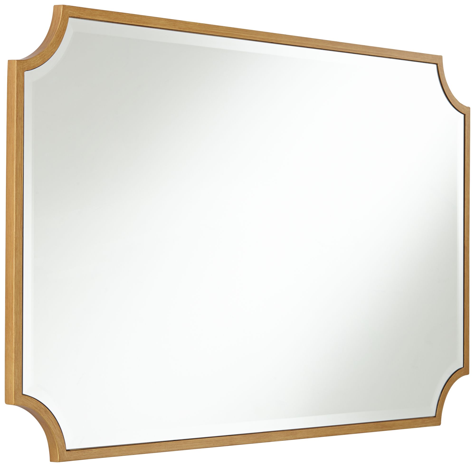 Jacinda Antique Gold 24" x 40" Rounded Cut Edge Wall Mirror in scene