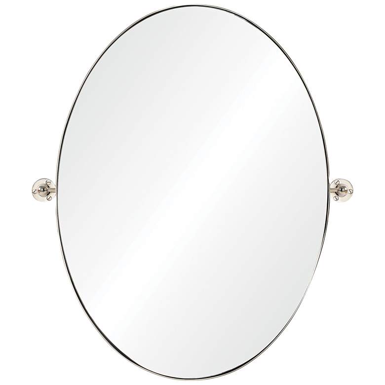 Image 2 Jacinda Polished Nickel 24 inch x 30 inch Oval Wall Mirror
