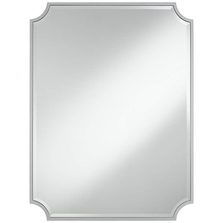 Image 1 Jacinda Silver 30 inch x 40 inch Rounded Cut Edge Wall Mirror