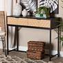 Jacinth 39 1/2"W Black Natural Brown 2-Drawer Console Table