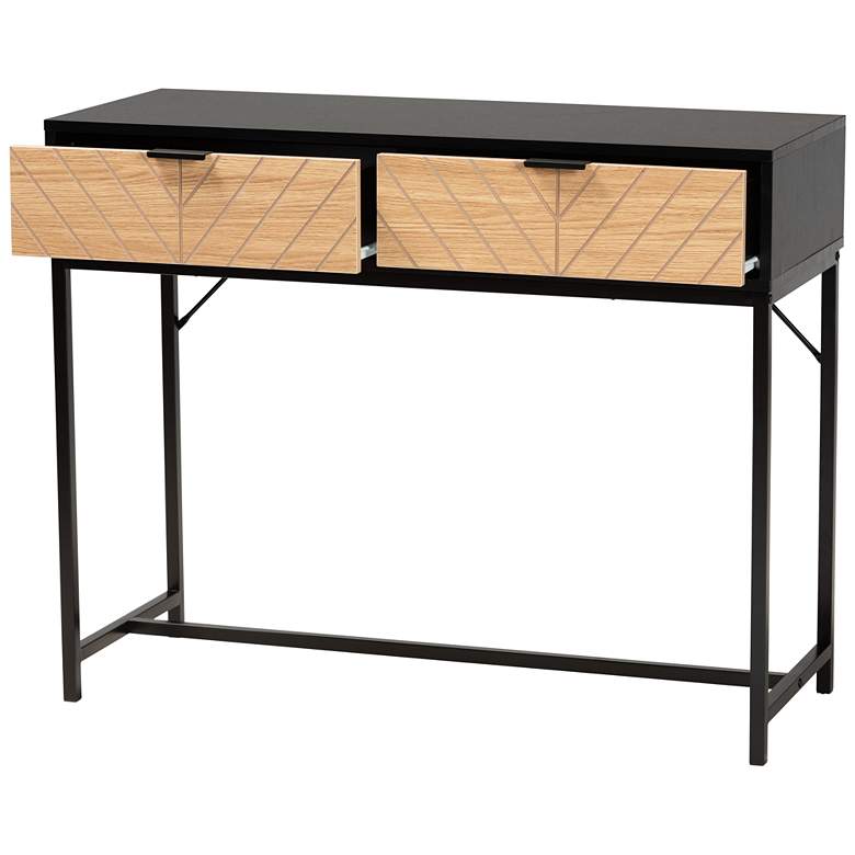 Image 5 Jacinth 39 1/2"W Black Natural Brown 2-Drawer Console Table more views