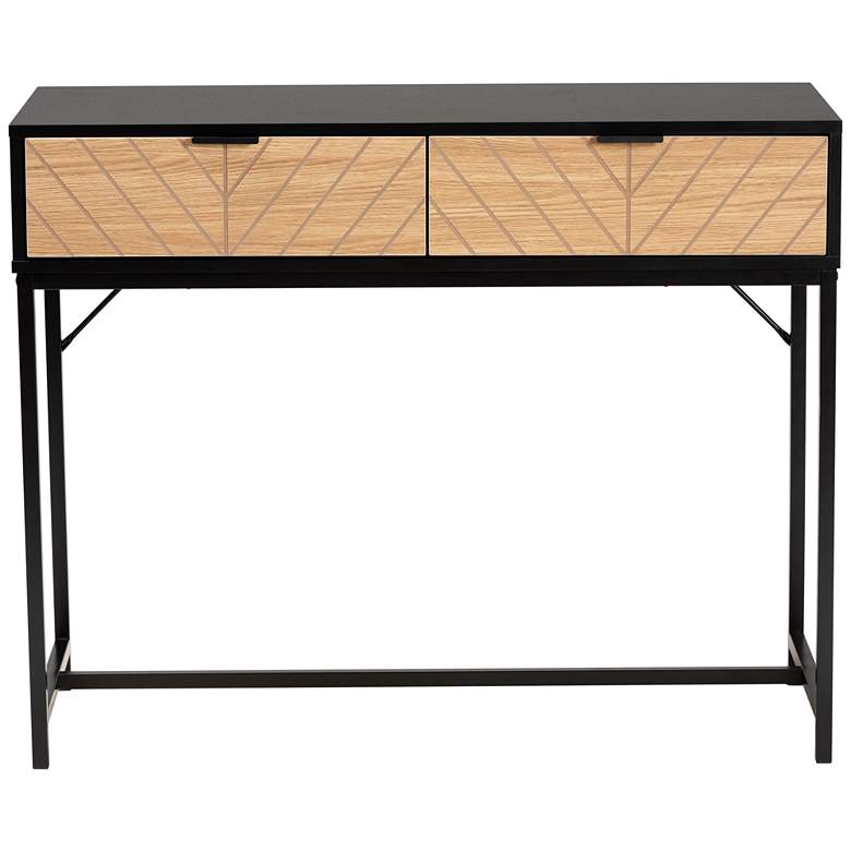 Image 6 Jacinth 39 1/2 inchW Black Natural Brown 2-Drawer Console Table more views