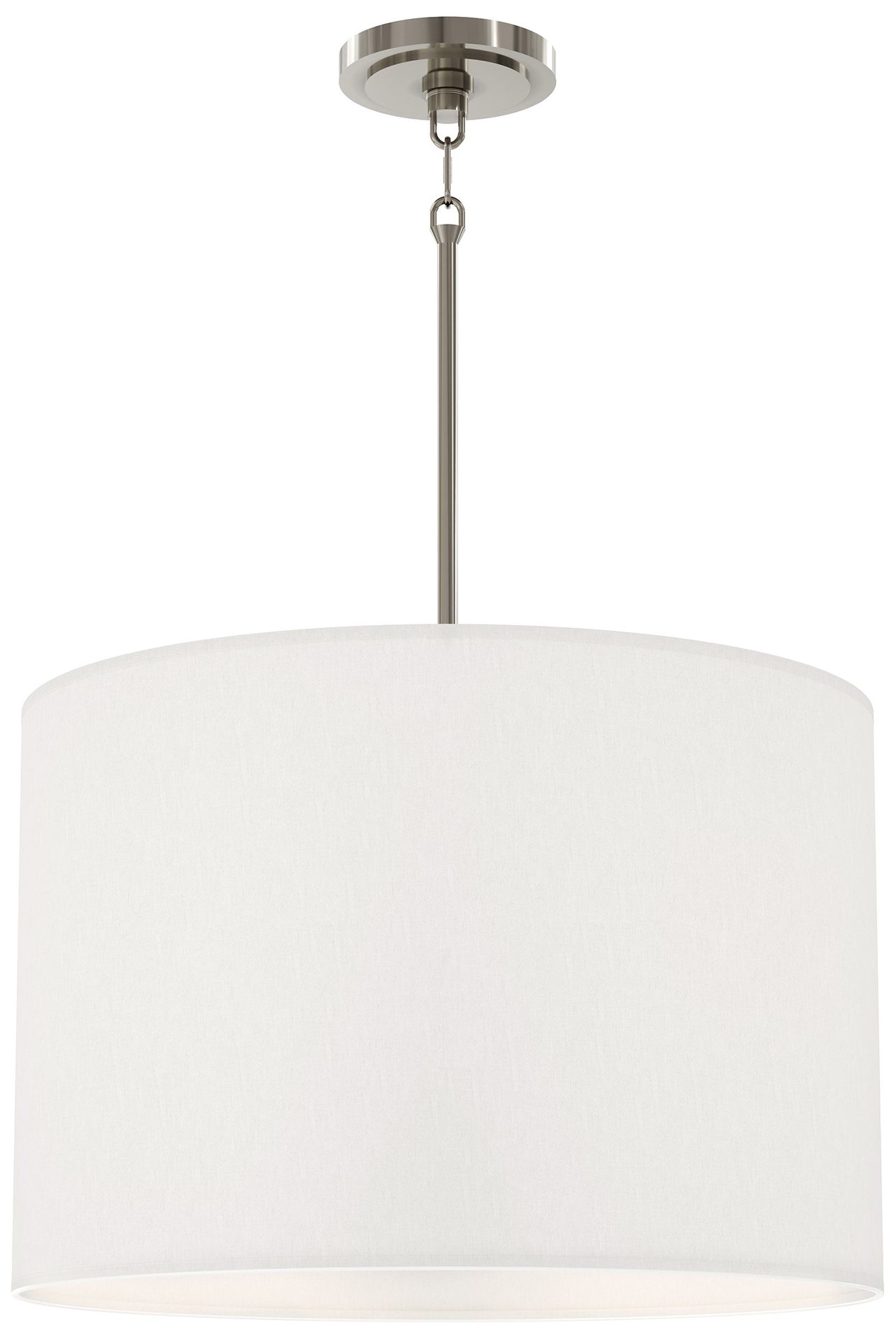 Jack 21"W 4-Light Polished Nickel Pendant w/ Shannon Oyster Fabric Shade