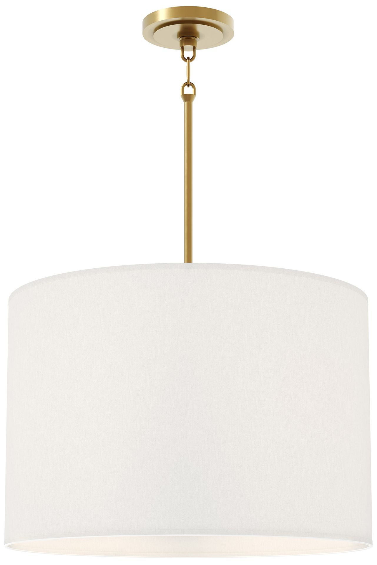 Jack 21" Wide 4-Light Modern Brass Pendant with Shannon Oyster Fabric Shade
