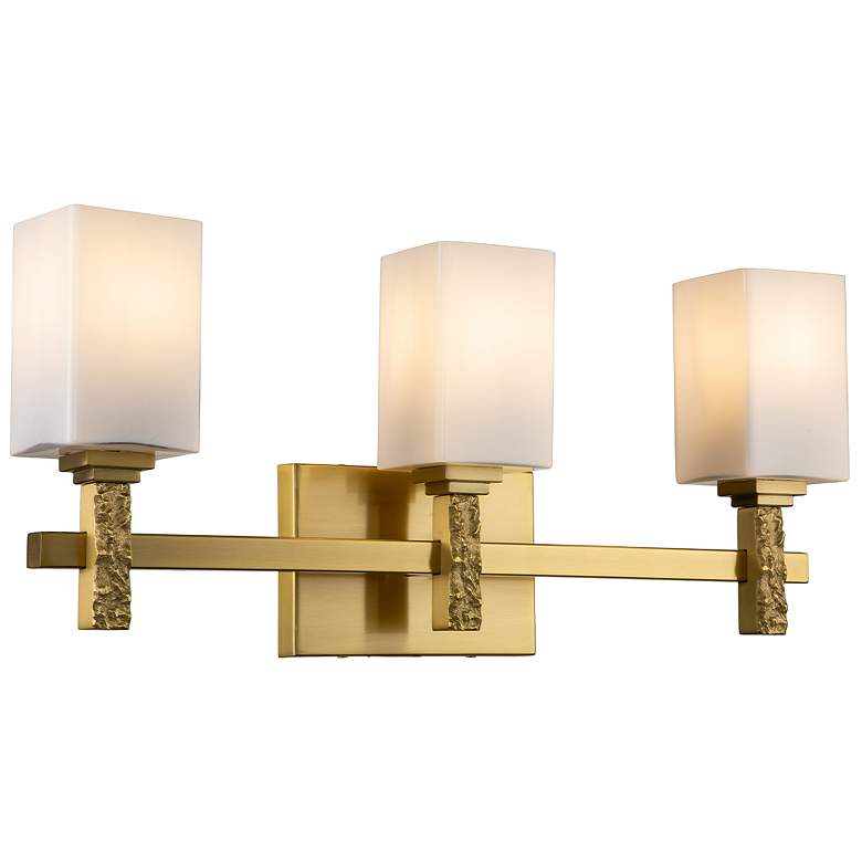 Image 1 Jack 3 Light Bath Bar in Aged Brass