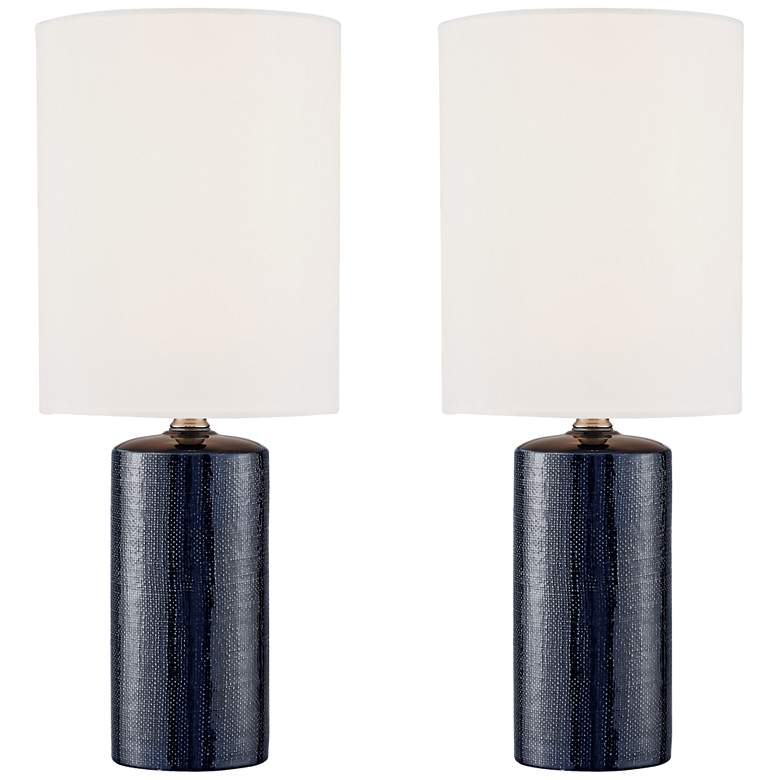 Jackie 19&quot; High Navy Blue Accent Table Lamps Set of 2