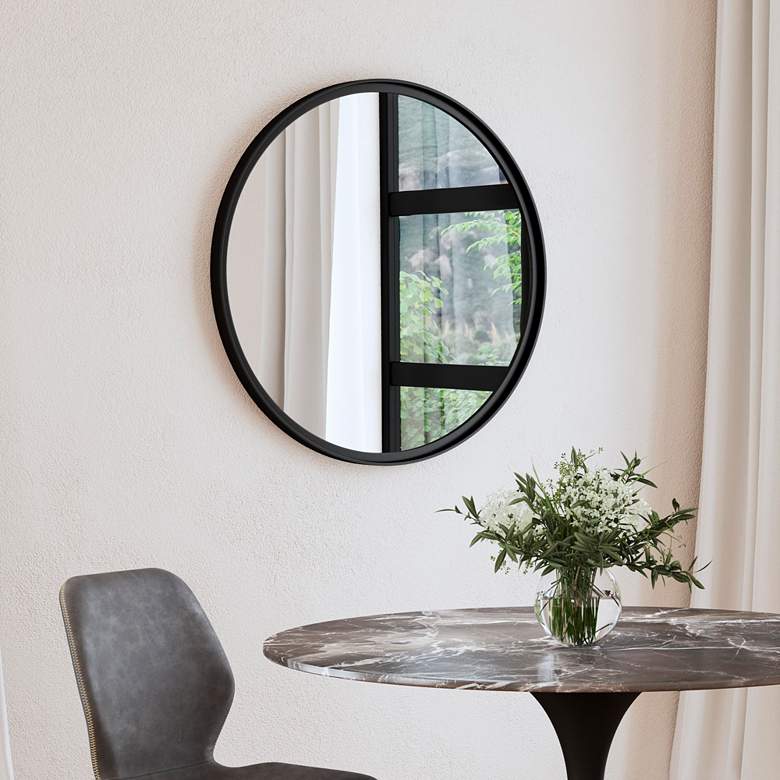 Image 1 Jackie Black Metal 36" Round Wall Mirror