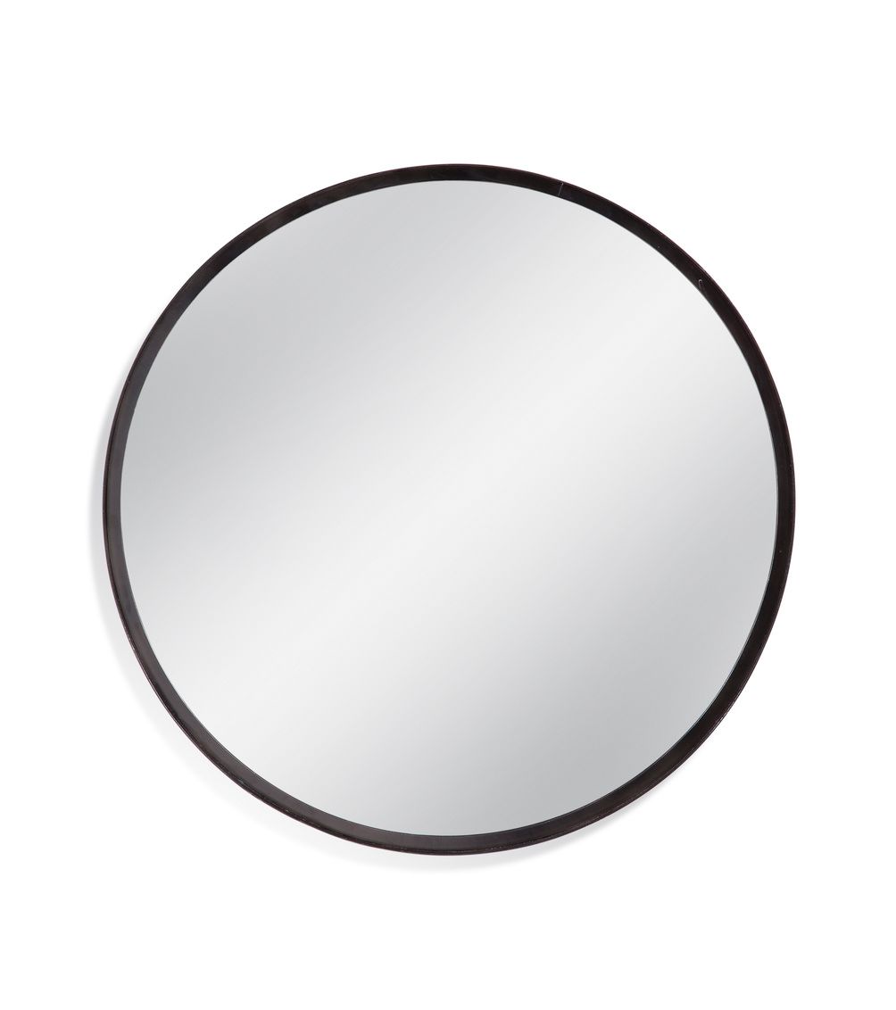 Jackie Black Metal 36" Round Wall Mirror