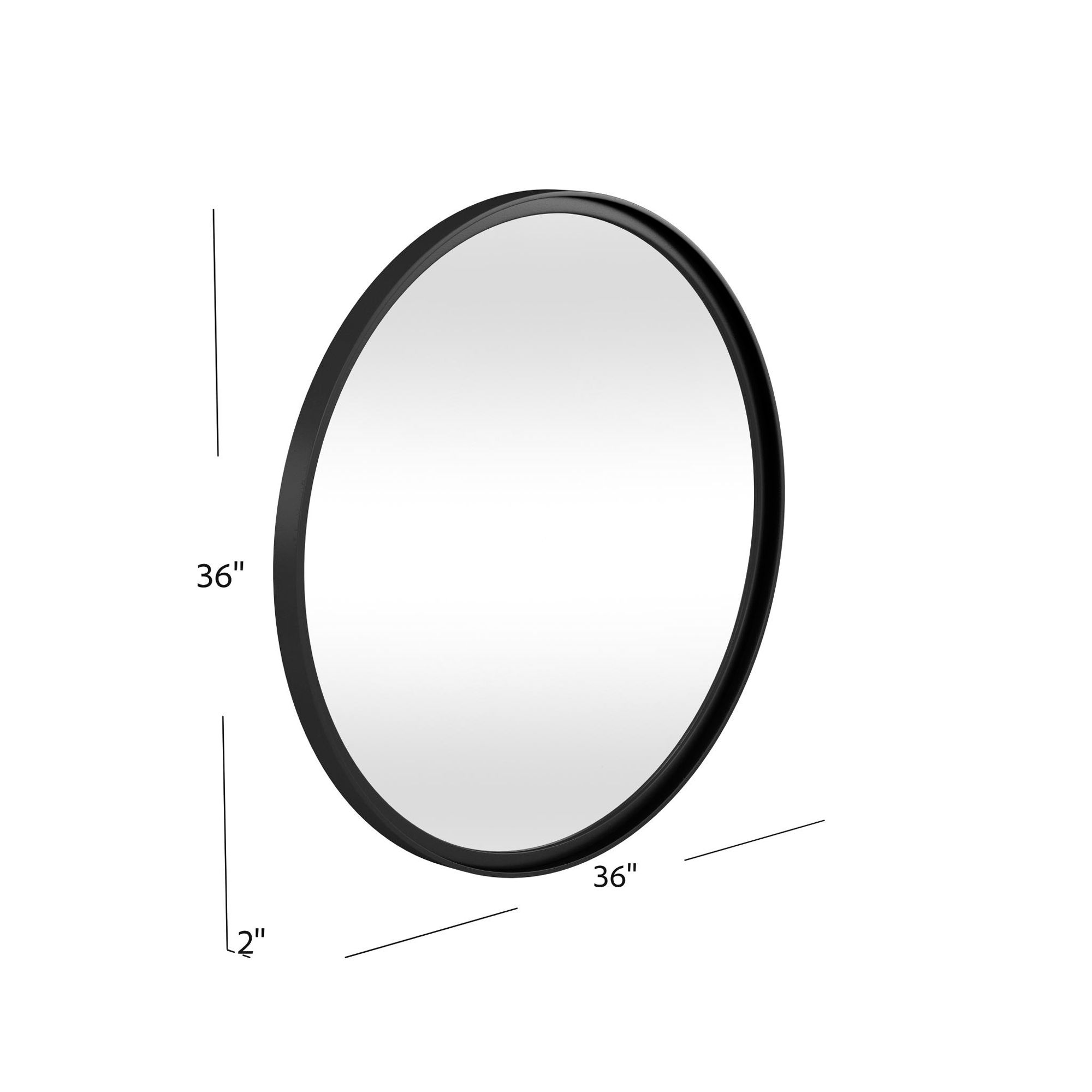 Jackie Black Metal 36" Round Wall Mirror