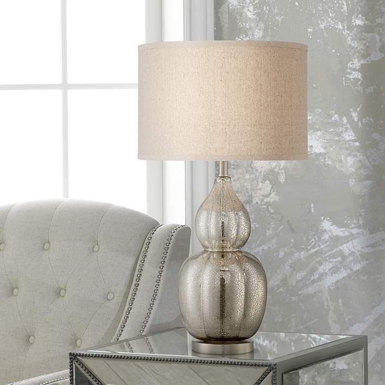 Image 1 Jackie Fluted Mercury Glass Table Lamp