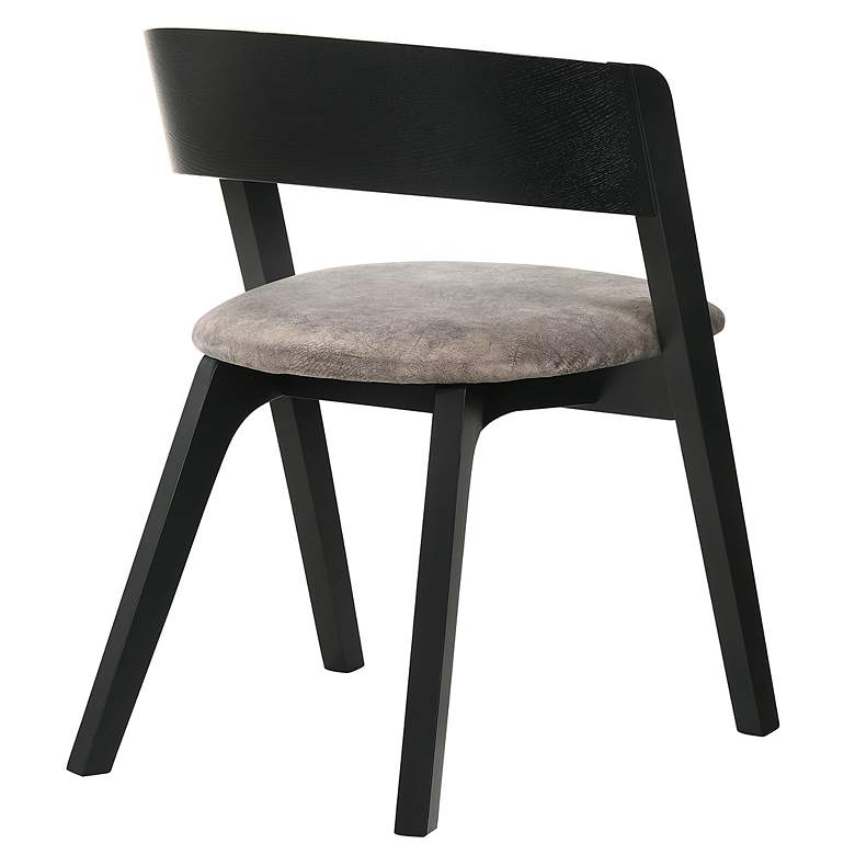 Image 2 Jackie Set of 2 Mid-Century Dining Chairs in Brown Upholstery and Black more views