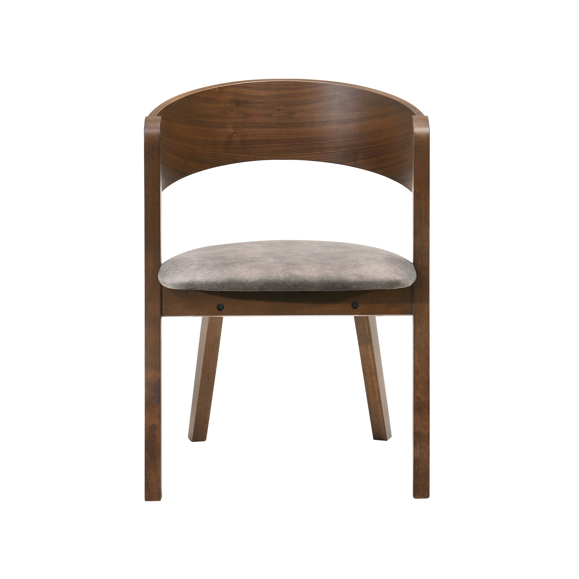 Image 3 Jackie Set of 2 Mid-Century Dining Chairs in Brown Upholstery and Walnut more views