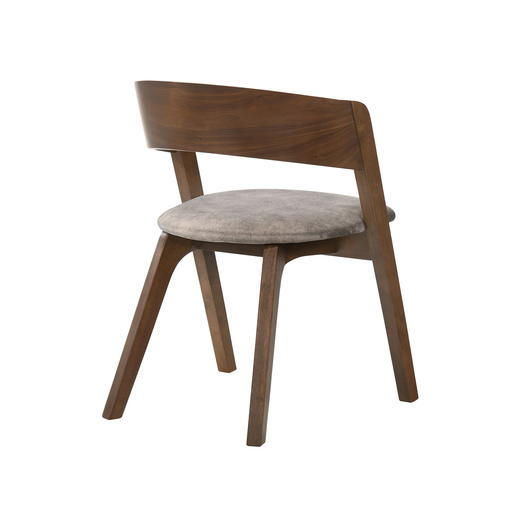 Image 4 Jackie Set of 2 Mid-Century Dining Chairs in Brown Upholstery and Walnut more views