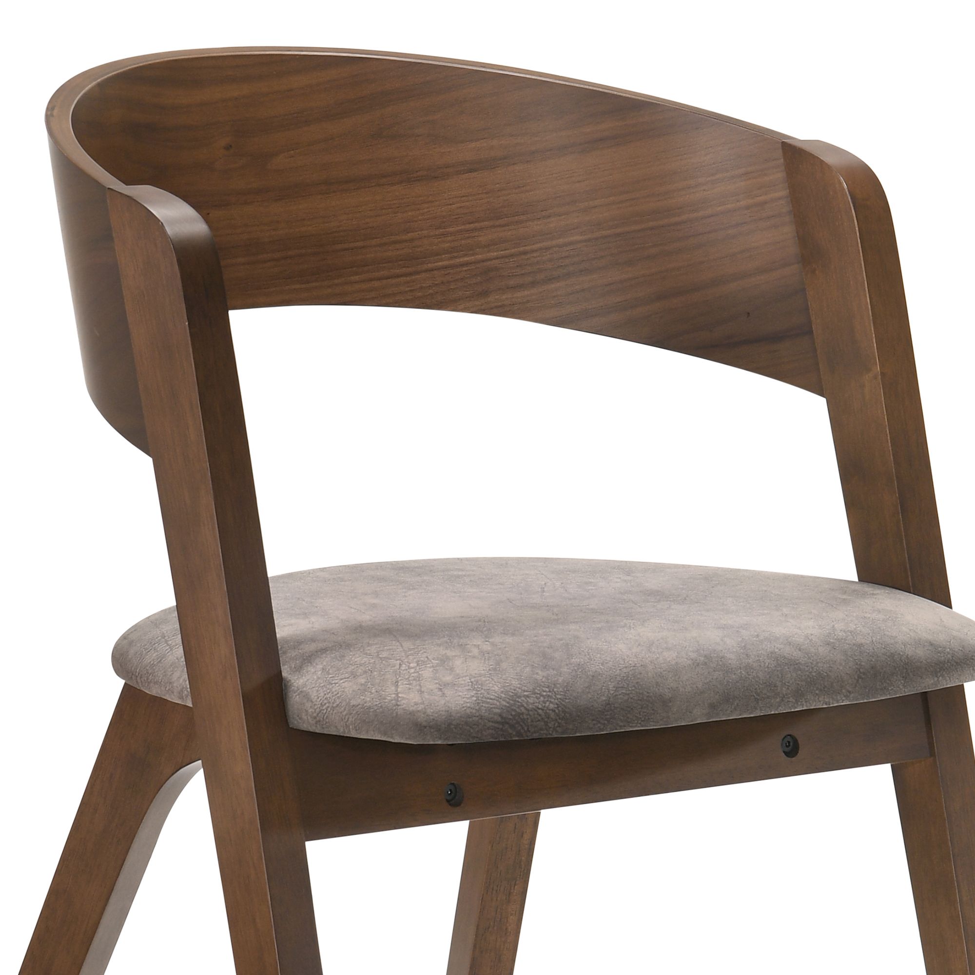 Image 5 Jackie Set of 2 Mid-Century Dining Chairs in Brown Upholstery and Walnut more views