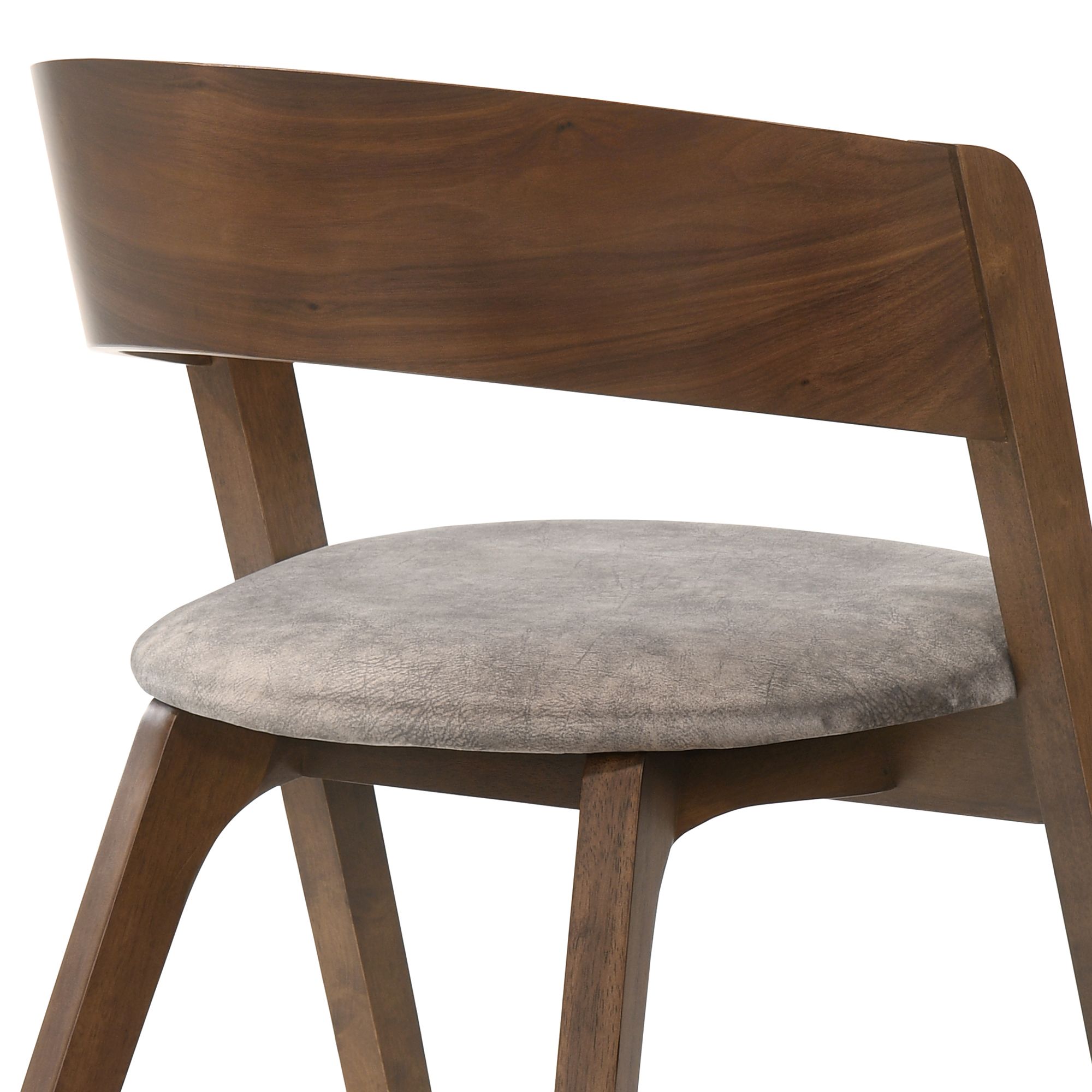 Image 6 Jackie Set of 2 Mid-Century Dining Chairs in Brown Upholstery and Walnut more views