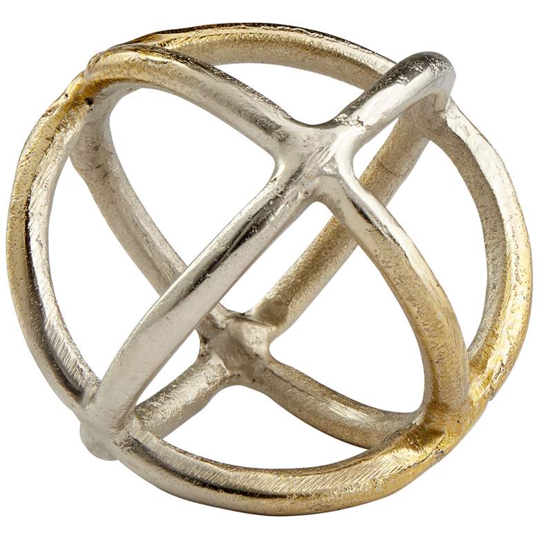 Image 1 Jacks in Orbit 4" Wide Nickel and Gold Decorative Ball