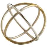Jacks in Orbit 7&quot; Wide Nickel and Gold Decorative Ball
