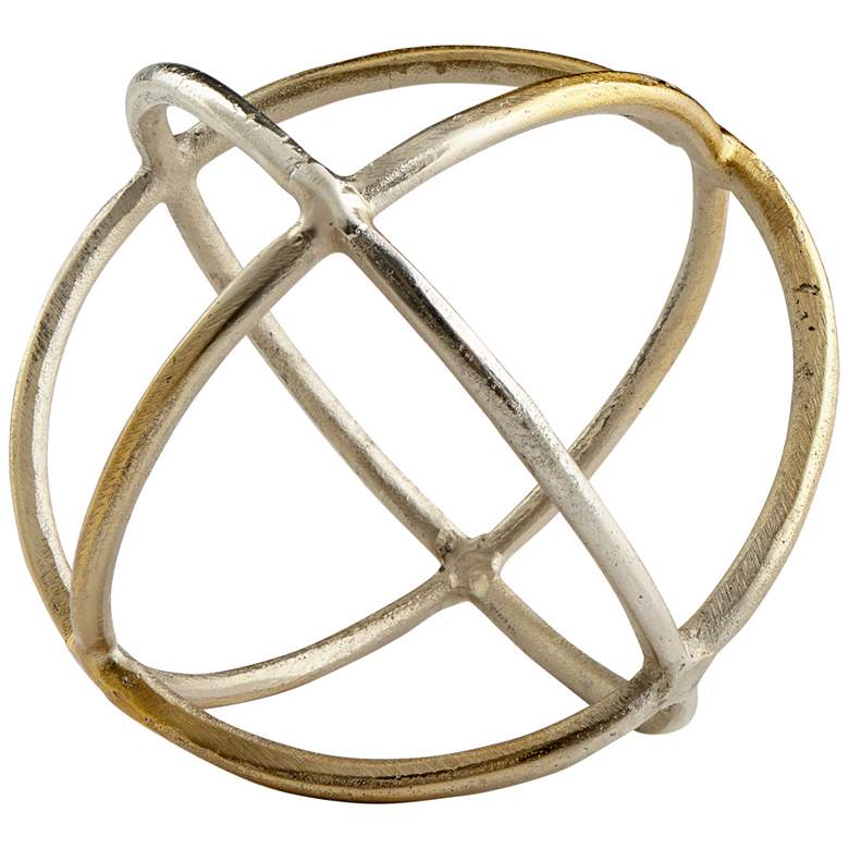 Image 1 Jacks in Orbit 7" Wide Nickel and Gold Decorative Ball