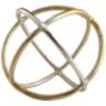 Jacks in Orbit 7" Wide Nickel and Gold Decorative Ball